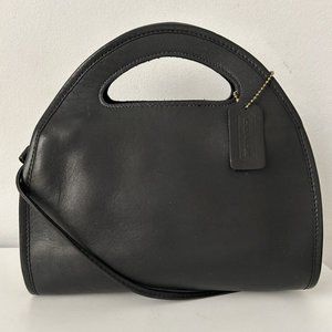 Vintage COACH Carousel Top Handbag Crossbody Black Leather #9942
